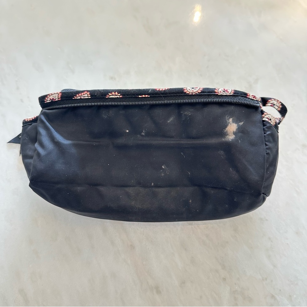 Vintage Vera Bradley Makeup Brush Bag Retired Classic Black Pattern Quilted Case - Picture 5 of 7